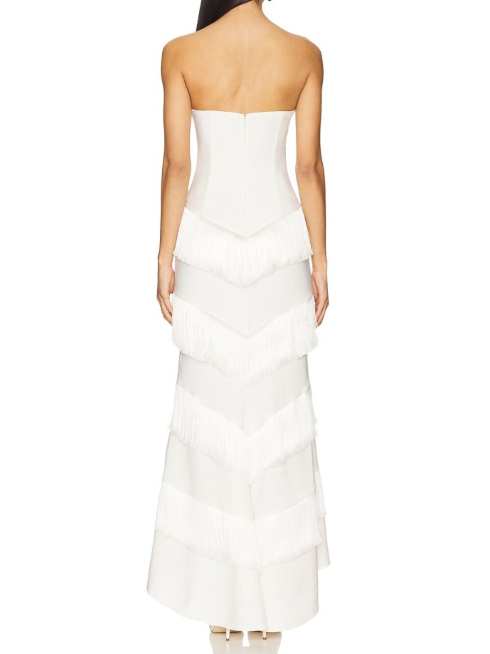 House of Harlow 1960 x REVOLVE Hera Fringe Maxi Dress in Ivory white strapless - Picture 2 of 6